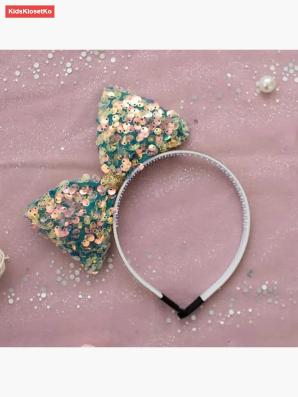 Large Sequin Bow Headbands Girls Hair Accessories 2 Pack